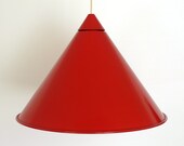 Mid Century Large Red Swedish Pendant Lamp - Modern, Scandinavian, Vintage