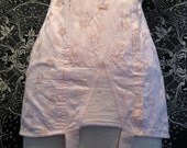 50s Vintage Boned Double Layer Corset Girdle Peach Cotton