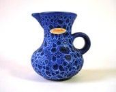 Fat Lava Vase by KREUTZ // West German Pottery // Ceramic // Blue // Mid Century
