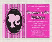 Printed Girl Silhouette Personalised Invitations Il_170x135