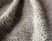 Grey Hand Knit Baby Blanket, Simple, Modern, Free Shipping in US