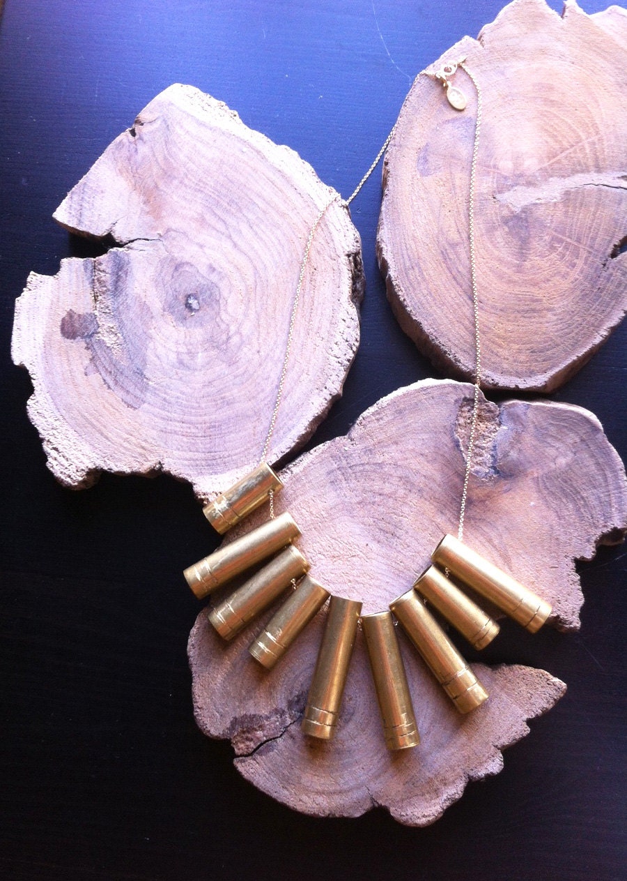 Meg gold tube statement necklace