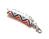 Lip Balm Holder, Key Chain Pouch - Rainbow Chevron