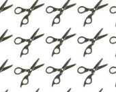 SALE - Half Moon Modern Collection - Moda - Scissors in White - Half Yard