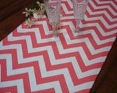 CHEVRON TABLE RUNNER 13 x 72  Coral  Table Runners Wedding Decorative Chevron Table Cloth