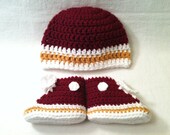 Florida State Seminoles-Inspired Converse Booties and Hat set for Preemie, Newborn -3 months, 3-6 months - Hand Crochet Baby