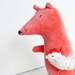 Fox with chicken stuffed toy, pink koral plush toy fox