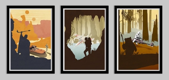 Star Wars Inspired Original Trilogy Poster Collection Limited Edition, Rare Collection 11x17 similar to Olly Moss