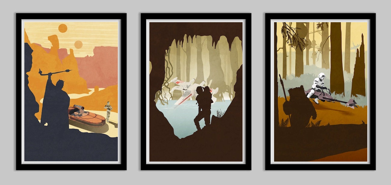 Star Wars Inspired Original Trilogy Poster Collection Limited Edition, Rare Collection 11x17 similar to Olly Moss