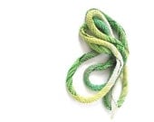 SUMMER SALE: 20% OFF, Mercerized Cotton Greens Spiral Skinny Scarf, Crochet Necklace, Spring, Summer, Fall, Fashion, Womens, Accessories - pippisLongstockings