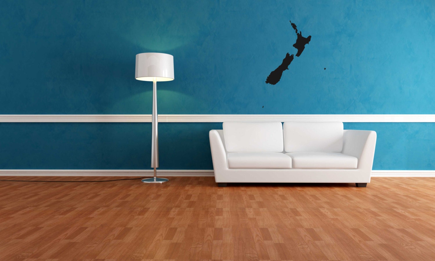 Vinyl New Zealand Map  Wall Decal  Sticker Home Decor