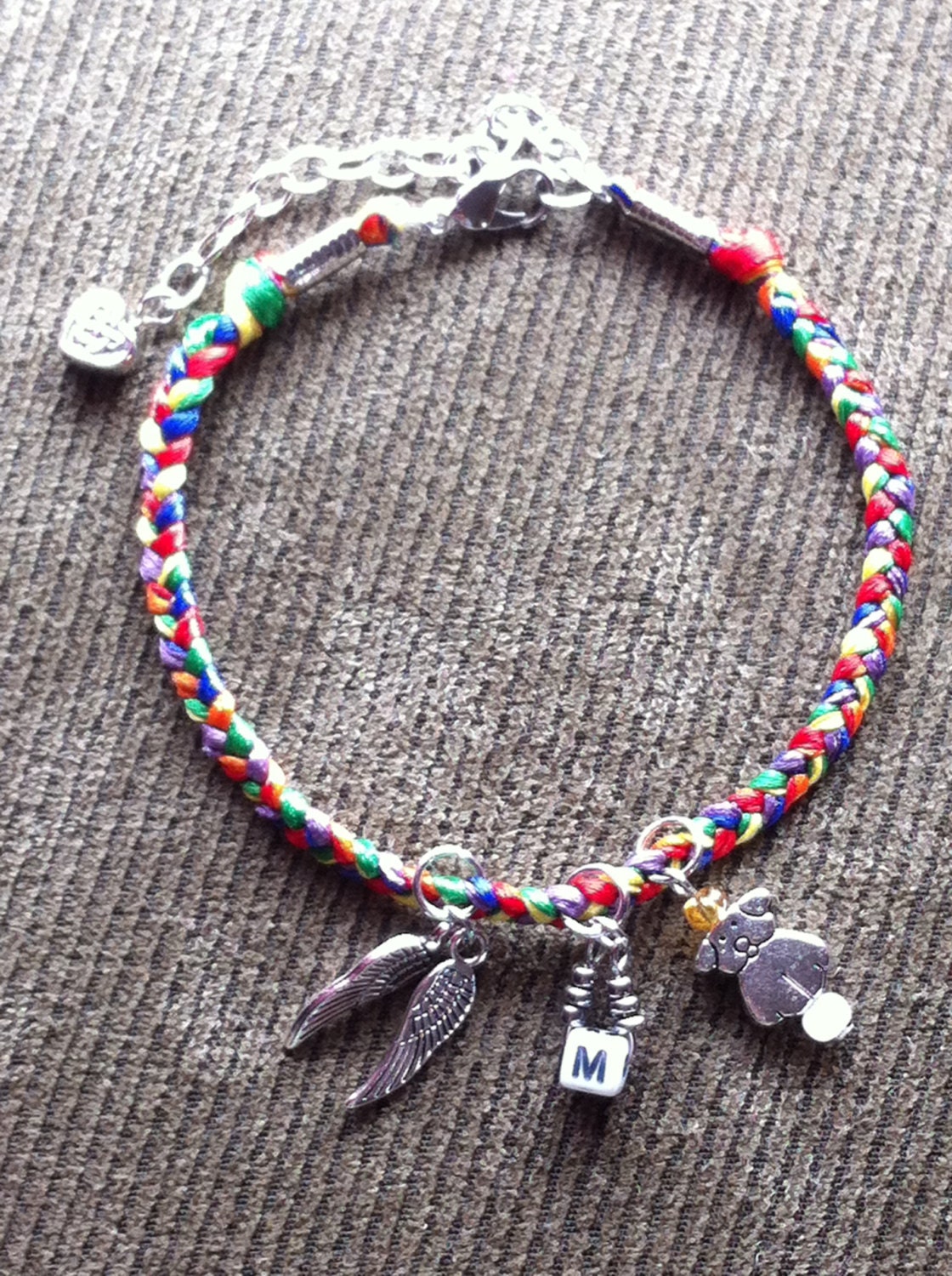 Rainbow Bridge Braided Pet Memorial Bracelet