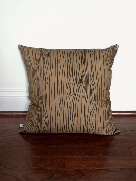 Wonky Woodgrain Pillow - Brown - COVER ONLY