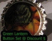 DISCOUNT Green Lantern Handmade Button Set of 10