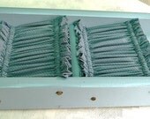 Vintage Charming Country Blue Wood & Fabric Letter/Key Holder - Solid Wood Hand Crafted Signed by Tennessee Wood Crafters, Springfield, TN