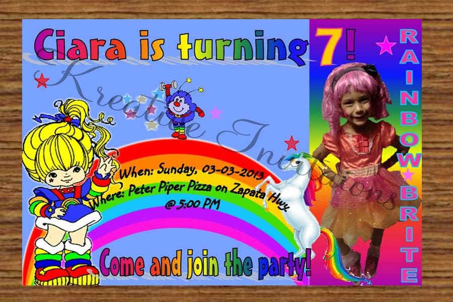 Rainbow Brite Birthday Party DIY Printable-Digital File
