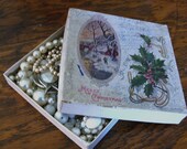 Old Box Lot Vintage Costume Pearl & White Beads / Findings