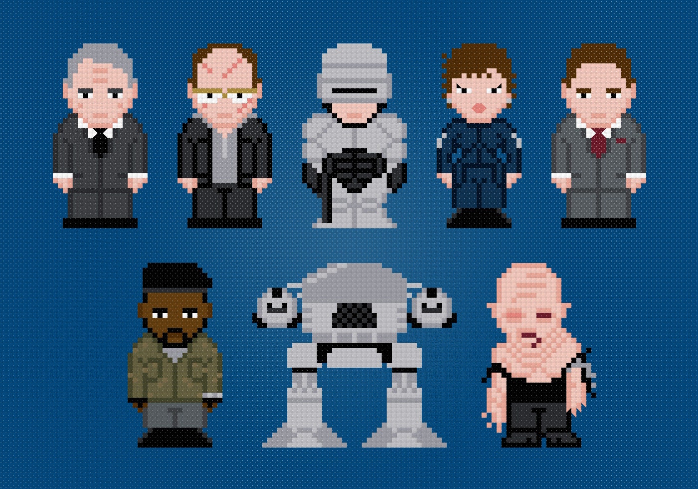 RoboCop Characters - Cross Stitch PDF Pattern Download