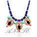 Jcrew Inspired Statement Necklaces, Bubble Bib Necklace, Crystal & Rhinestone Anthropologie Necklace with hexagon section Blue pipe