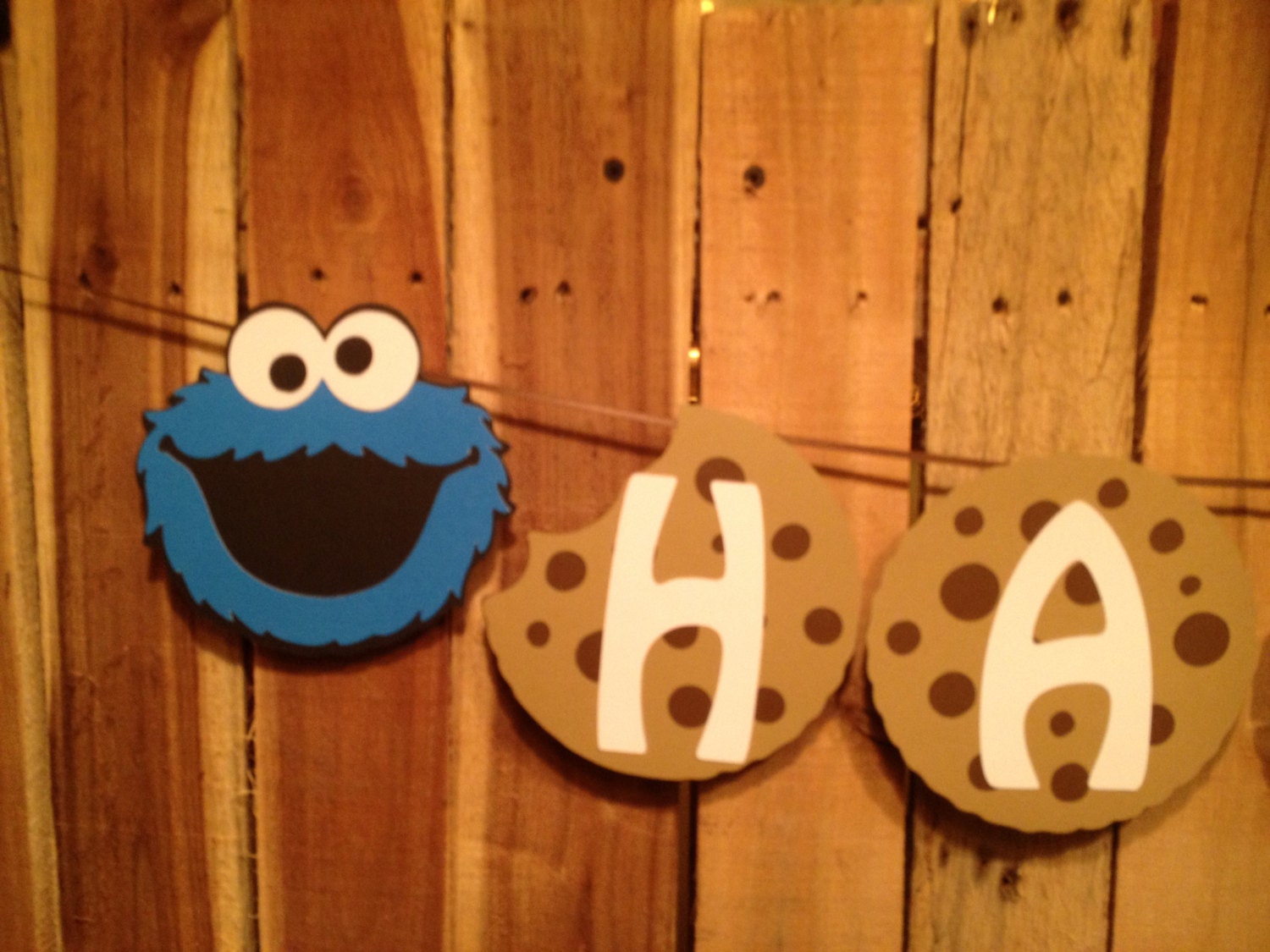 Sesame Street Cookie Monster Milk and Cookie "HAPPY BIRTHDAY" Banner