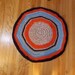 Crochet Rag Rug, Recycled Material, Orange, Blues, Cotton, Child's Room, Kitchen, Throw Rug, Bath Mat, Welcome Mat