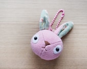 Felt Keychain -  cute accessories -  Kawaii - Pink Bunny Head plush - READY TO SHIP