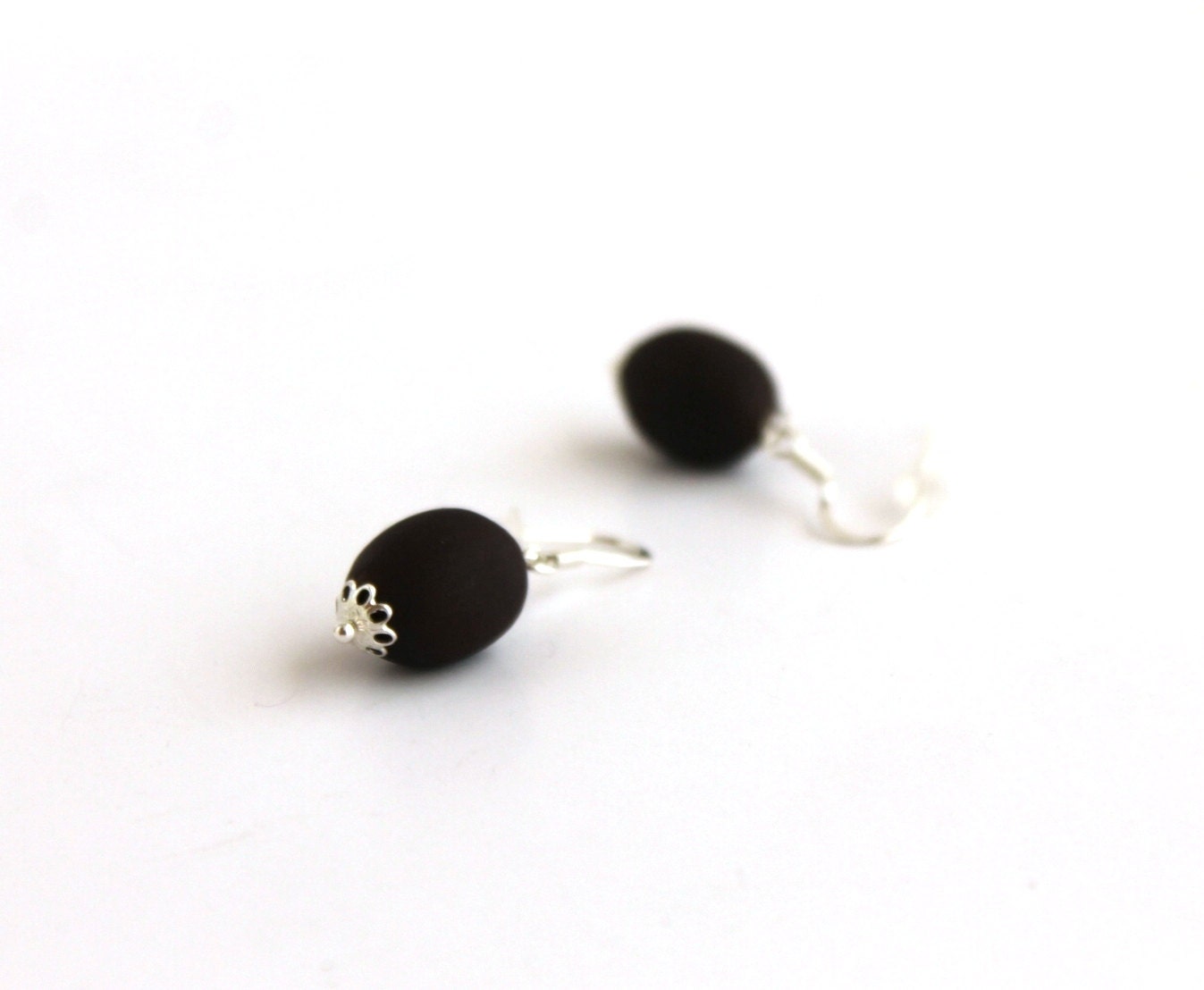 Lotus seed earrings.  Dangle earrings. Sterling silver. Natural jewelry.