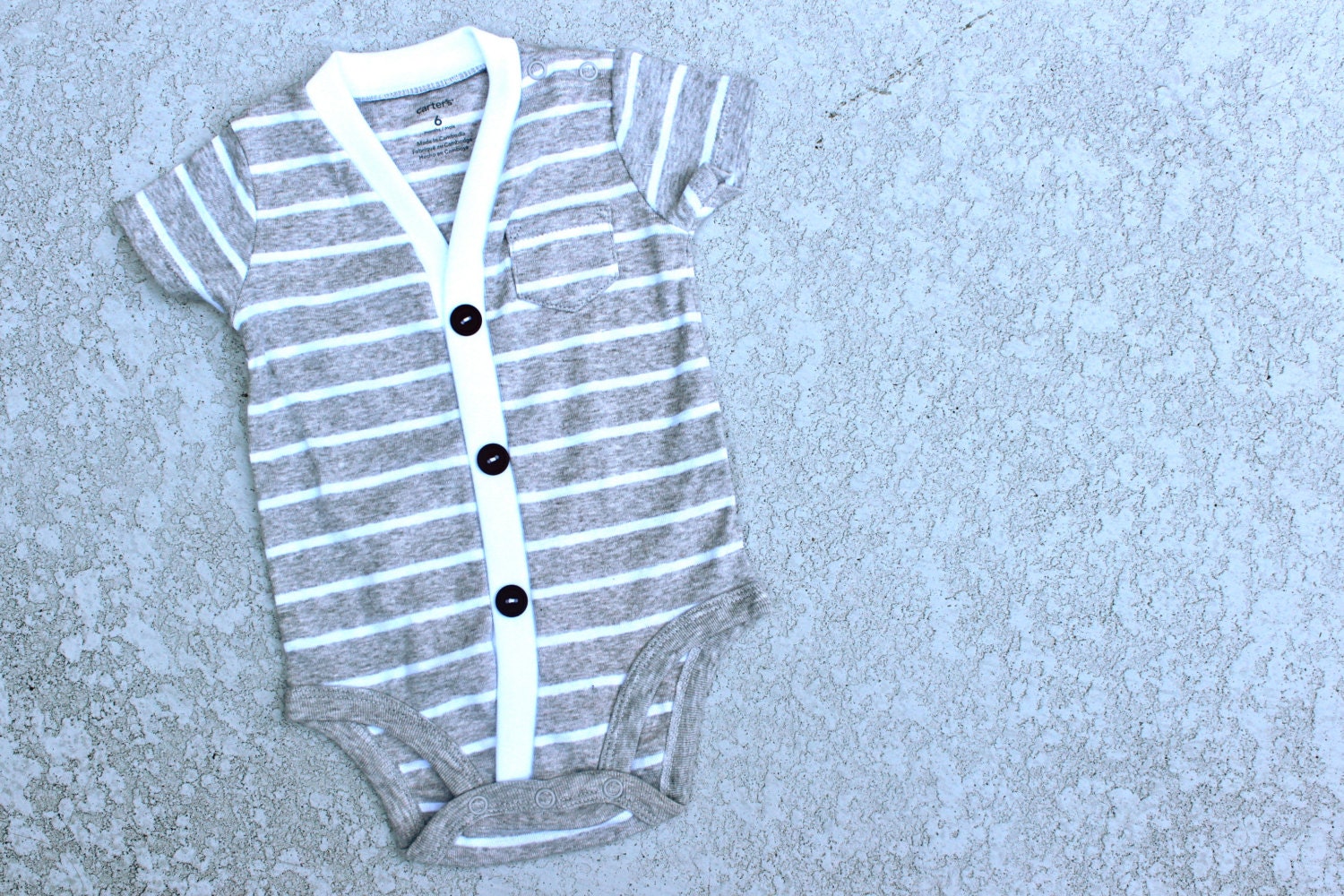 Baby Cardigan Onesie - Grey with White Preppy Baby Boy Cardi - Perfect for a Spring Baby Shower Gift
