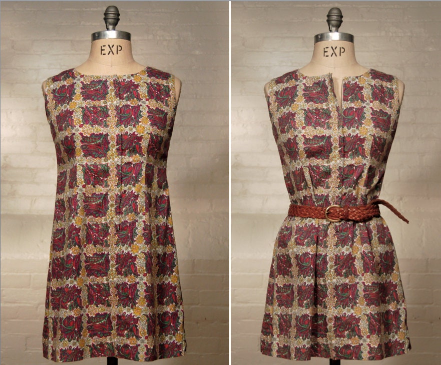 vintage mini shift tunic dress