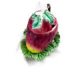 Majolica Style Jam Pot - Vintage Strawberry