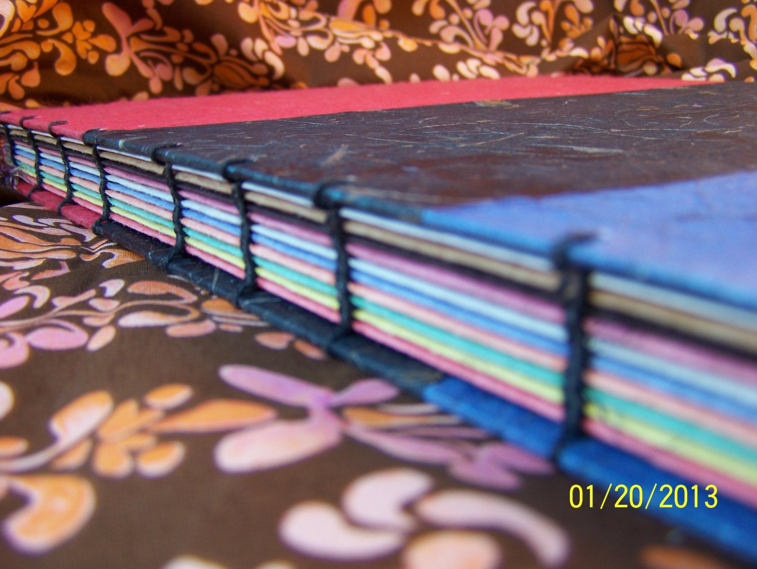 Large Hard Cover Coptic Bound Junk Journal/Photo Album/Scrapbook
