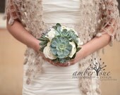 Succulent Wedding Bouquet, Rustic bouquet, Spring wedding bouquet, Alternative Bouquet,Green bouquet