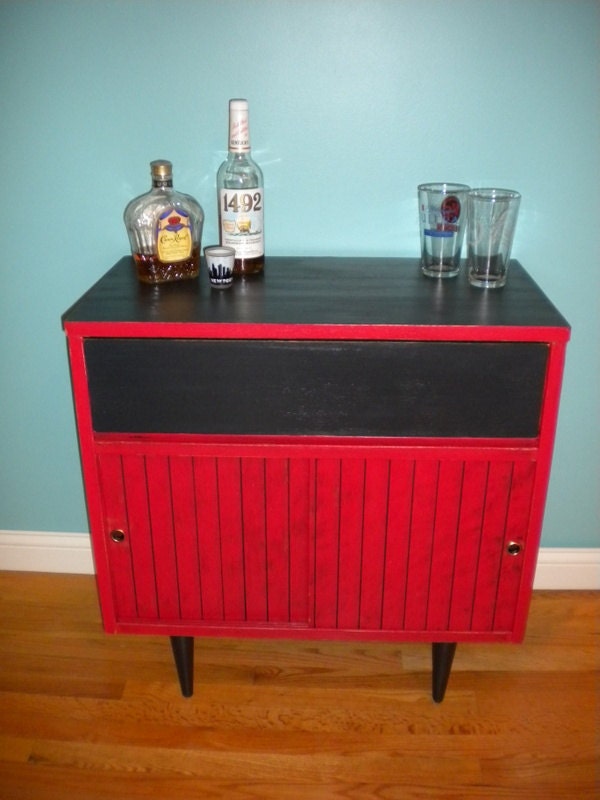 Mid Century Record Cabinet, Media Storage, Bar, Side table, Sideboard, Buffet, Night Stand