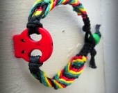 Skull Hemp Bracelet Rasta Macrame Jewelry Fishbone Knot