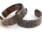 Rustic Copper Ring Adjustable Wide Band Unisex Textured Wood Antique Patina Rustic Earthy Organic Forged Tree Bark Birch Aspen Nature Forest