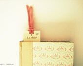 Vintage Tags, 100% VINTAGE Handmade tags, vintage button card tags , coral & gold tags,upcycle gift tags, vintage gift tags