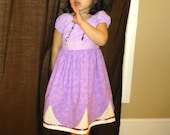 Sofia the First inspired peasant dress without flowers size 2T, 3T, 4T, 5T