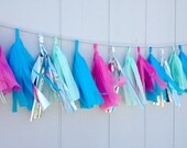 Northern Lights Tissue Paper Tassel Garland - Party - Wedding - Baby Shower - Nursery