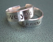 I love You" I know" 2 rings   Solid sterling Silver.. star Wars inspired
