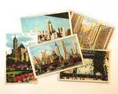 5 NYC Vintage Postcards - 1930s or '40s - linen