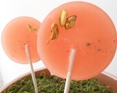 Pistachio Rose with Cardamon Gourmet Lollipops - Set of 7 - LARGE 2.5 Inch - LuxeLollies - Wedding Favors - Party Favors - Springtime