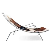 MODESTO - modern hide and steel lounge chair