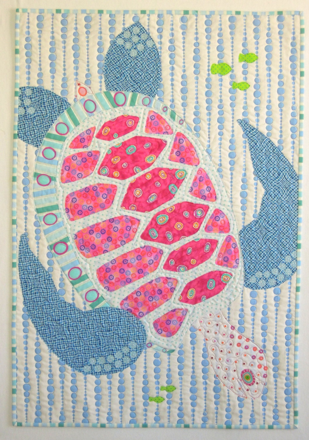 Sea Turtle: Quilted Fiber Art