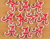 10pcs Alabama football Letter A Sports Resin Cabochons Flatback Flat Back Scrapbooking Hair Bow Frame Card Making Crafts Embellishments DIY