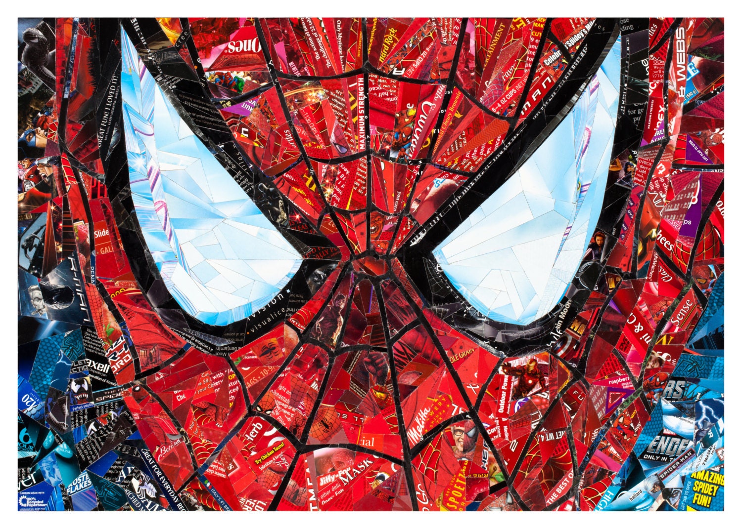 Amazing Spidey Fun,  8" x 12" - Repurposed Art
