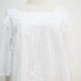 Mexican Embroidered Blouse 3/4 Sleeves In White