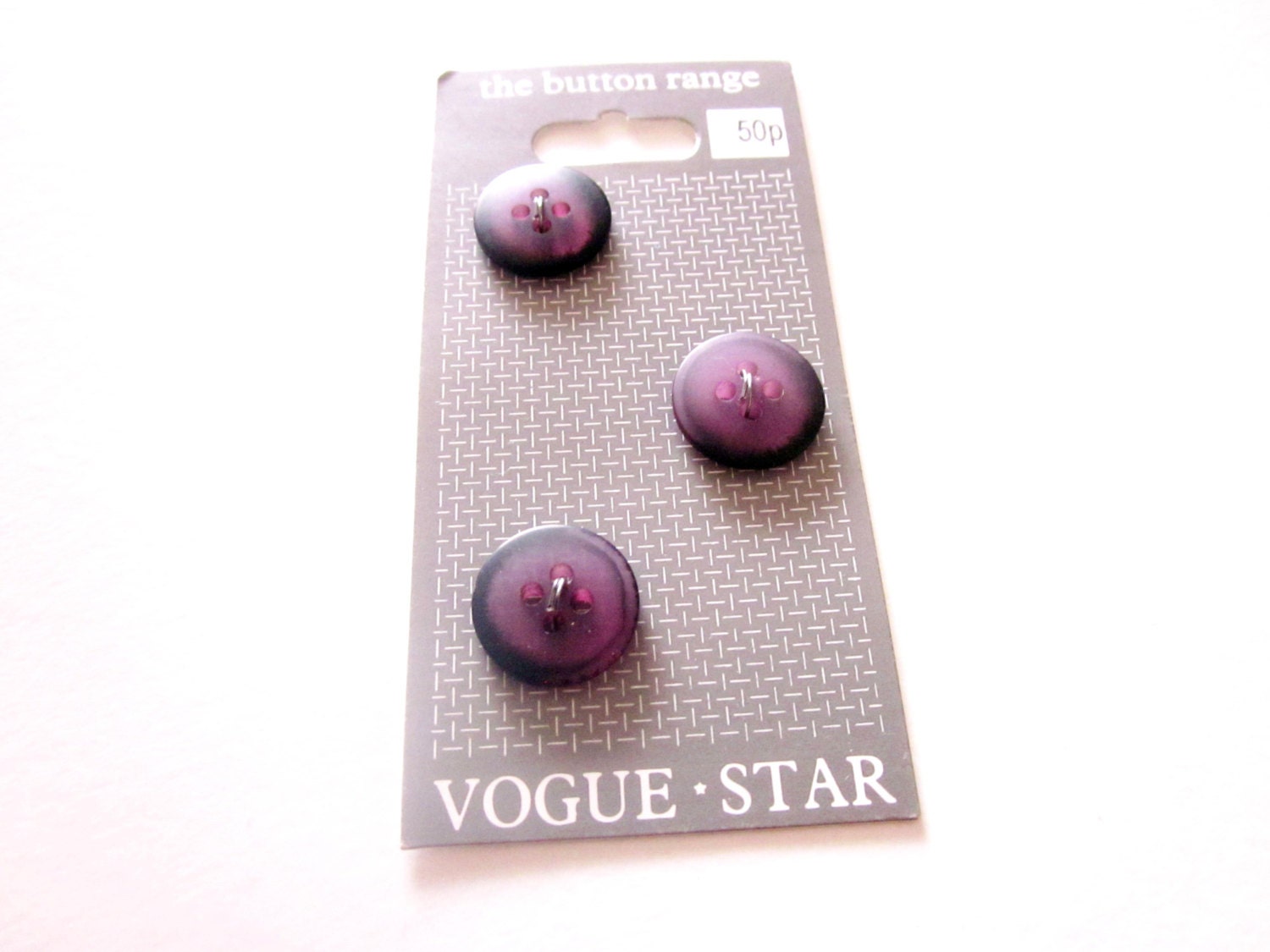 3 Vintage 1980s Purple Buttons