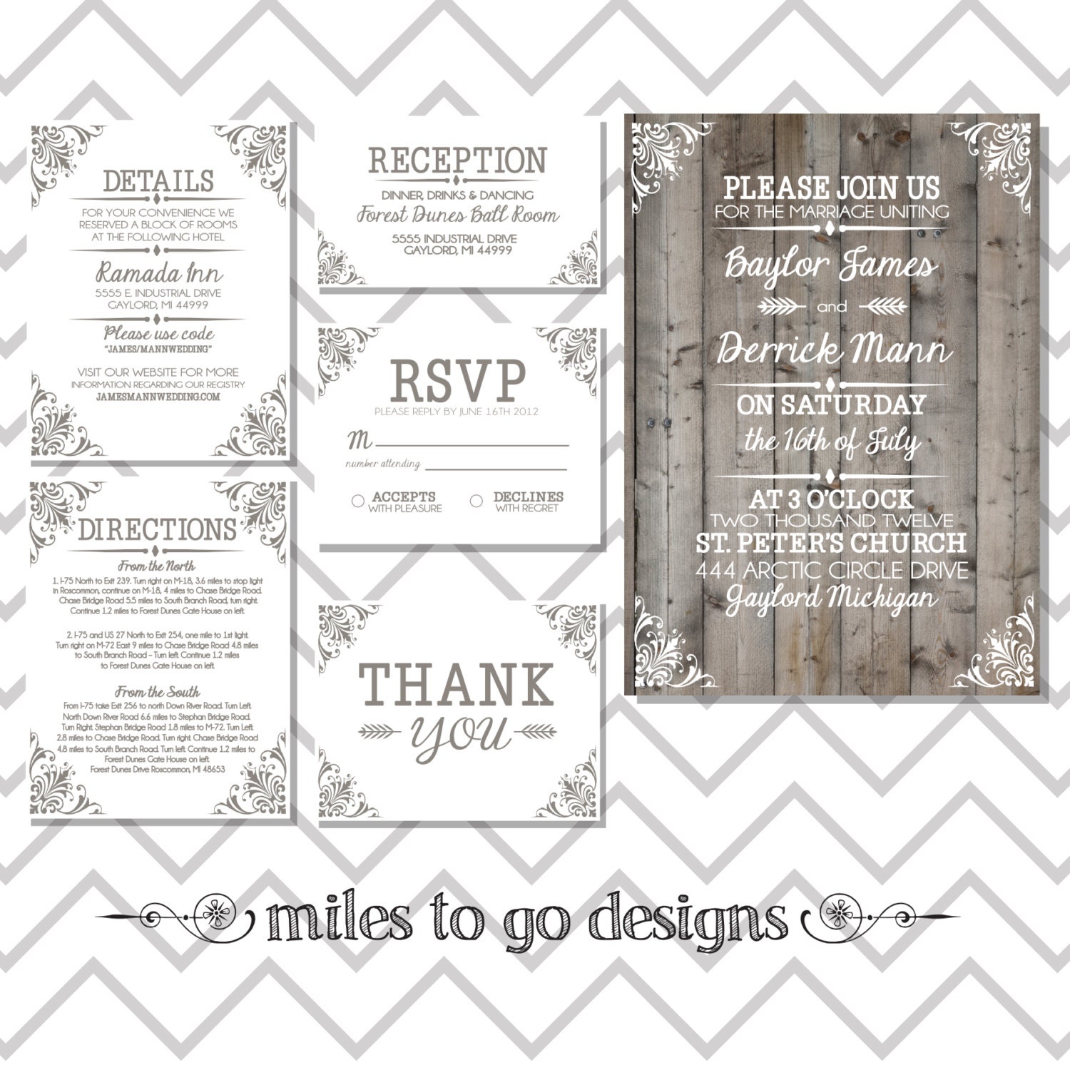 SUMMER SALE - DIY Printable Wedding Invitation: Rustic- The Baylor