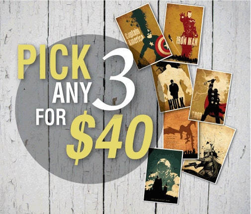 Promotion- Pick any 3 posters from my shop