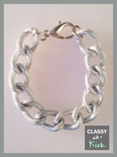 Textured Silver Chunky Chain Bracelet